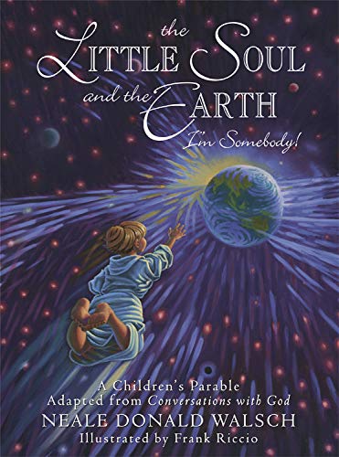 Book cover: child reaching for Earth amidst a starry, purple cosmos.