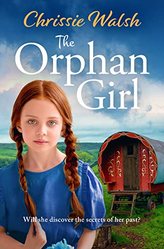 Book cover: young girl with red hair, a caravan, and a field.