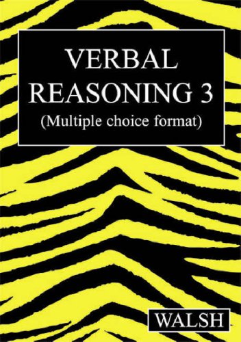 Book cover: "Verbal Reasoning 3" with a yellow and black tiger stripe design.