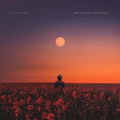"Album cover featuring a person in a field under a full moon."