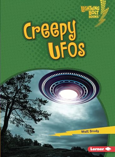 Book cover: "Creepy UFOs" with a flying saucer over trees.