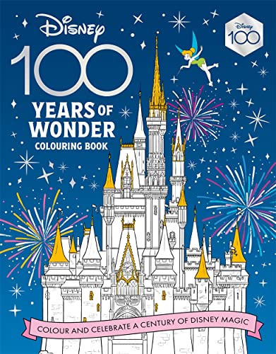 Disney colouring book cover featuring Cinderella’s castle and Tinkerbell.