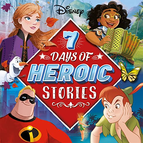 Disney book cover featuring Anna, Mirabel, Peter Pan, and other heroes.