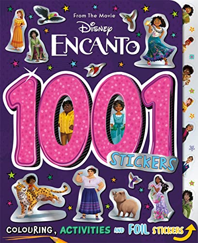 Disney Encanto sticker book cover with characters and colorful designs.