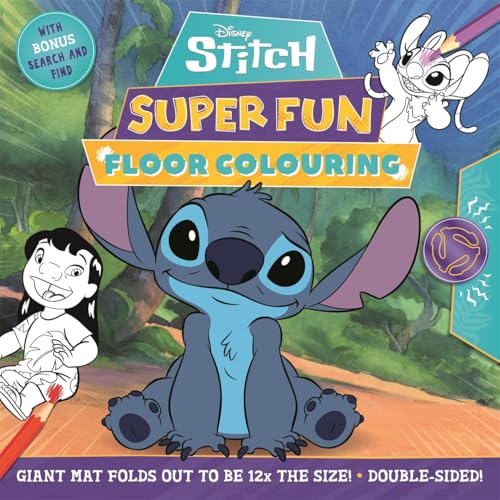 Disney's Stitch colouring mat with Lilo and Scrump, search and find bonus.