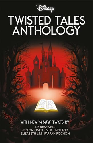 Disney’s “Twisted Tales Anthology” book cover with a dark castle and open book.