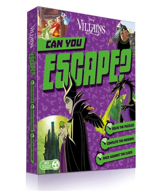 Box for “Disney Villains: Can You Escape?” game with Maleficent and Jafar.
