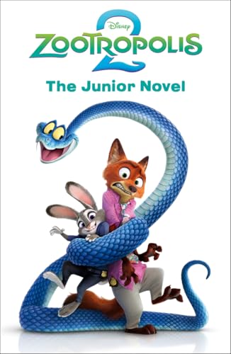 Zootopia 2 junior novel cover featuring Judy, Nick, and a blue snake.