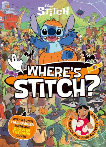 Disney’s Stitch in a Halloween scene, cover of a search-and-find book.