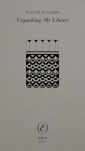 Book cover: "Unpacking My Library" by Walter Benjamin, with abstract design.