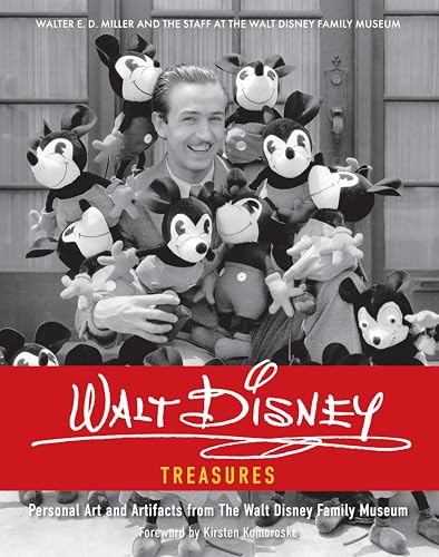 Black and white photo of Walt Disney surrounded by Mickey Mouse plush toys.