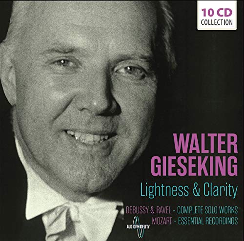 CD cover featuring a black-and-white portrait of Walter Gieseking with text overlay.