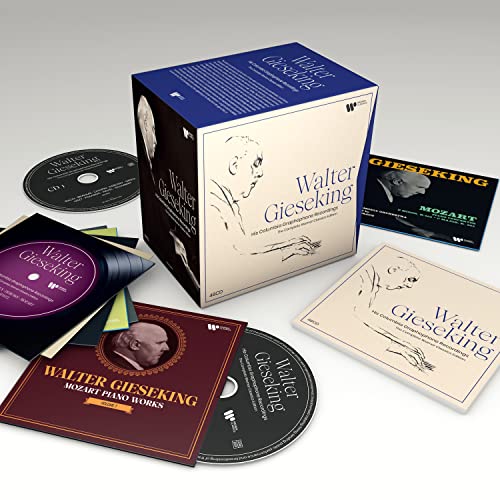 Walter Gieseking CD box set with discs and portrait imagery.