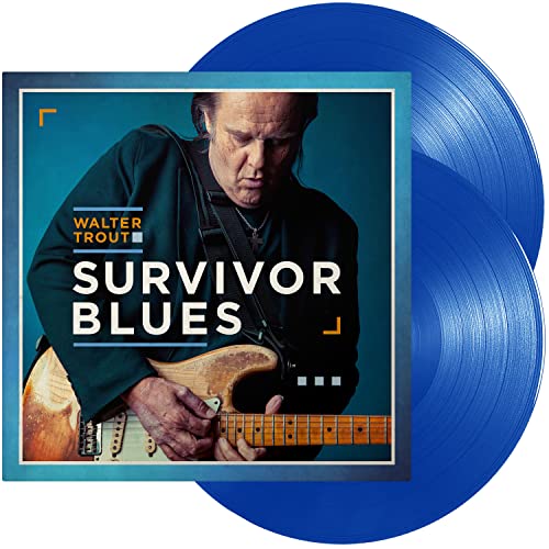Walter Trout “Survivor Blues” vinyl record with musician portrait.