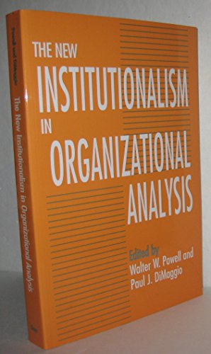 Orange book cover with white text: "The New Institutionalism in Organizational Analysis".