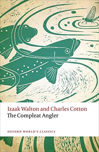 Book cover: “The Compleat Angler” with fish and insect illustration.