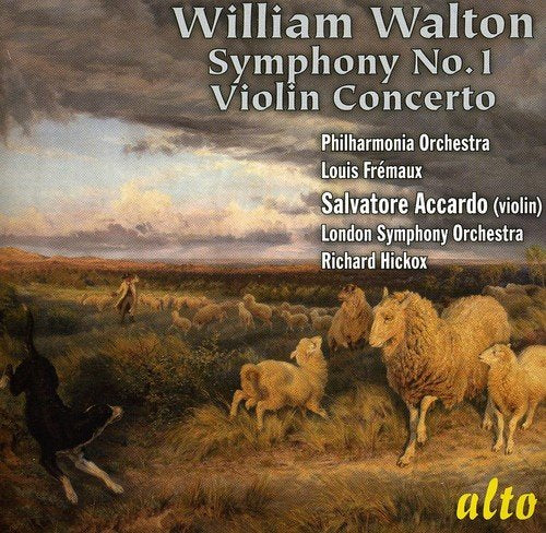 CD cover for Walton’s Symphony No. 1 and Violin Concerto, pastoral scene.