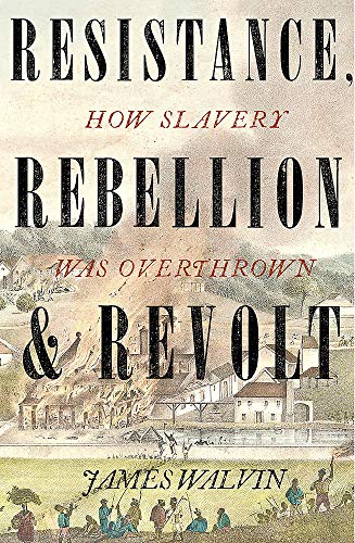 Book cover showing a historical illustration of a burning plantation with people in foreground.