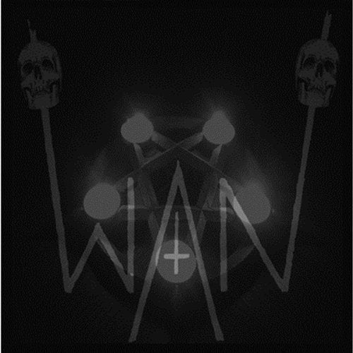 Dark album cover with skulls, geometric shapes, and the band name "WAN".
