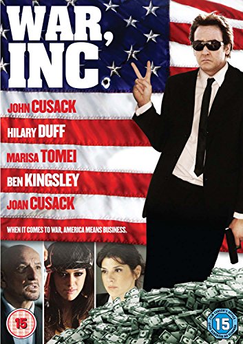 War, Inc." DVD cover featuring John Cusack with American flag and cast names.