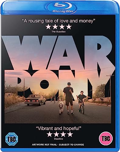 War Pony" Blu-ray cover with a street scene and large title text.
