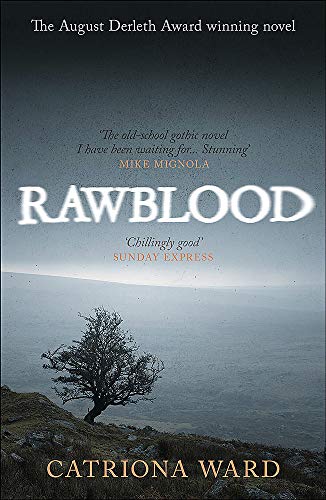 Book cover for "Rawblood" featuring a lone tree on a misty moor.