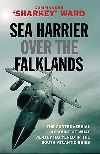 Book cover: Sea Harrier aircraft in flight over cloudy skies.