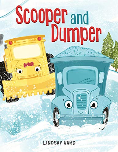 Book cover featuring cartoon front and side views of yellow and blue trucks.