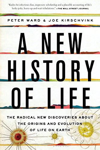 Book cover: “A New History of Life” with colorful abstract design.