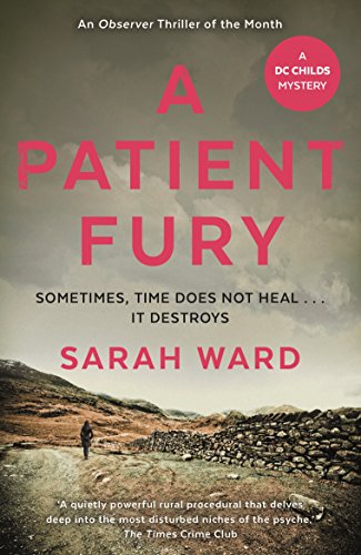 Book cover: “A Patient Fury” by Sarah Ward, with a moody landscape.