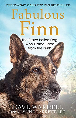Close-up of a German Shepherd dog’s face on a book cover.