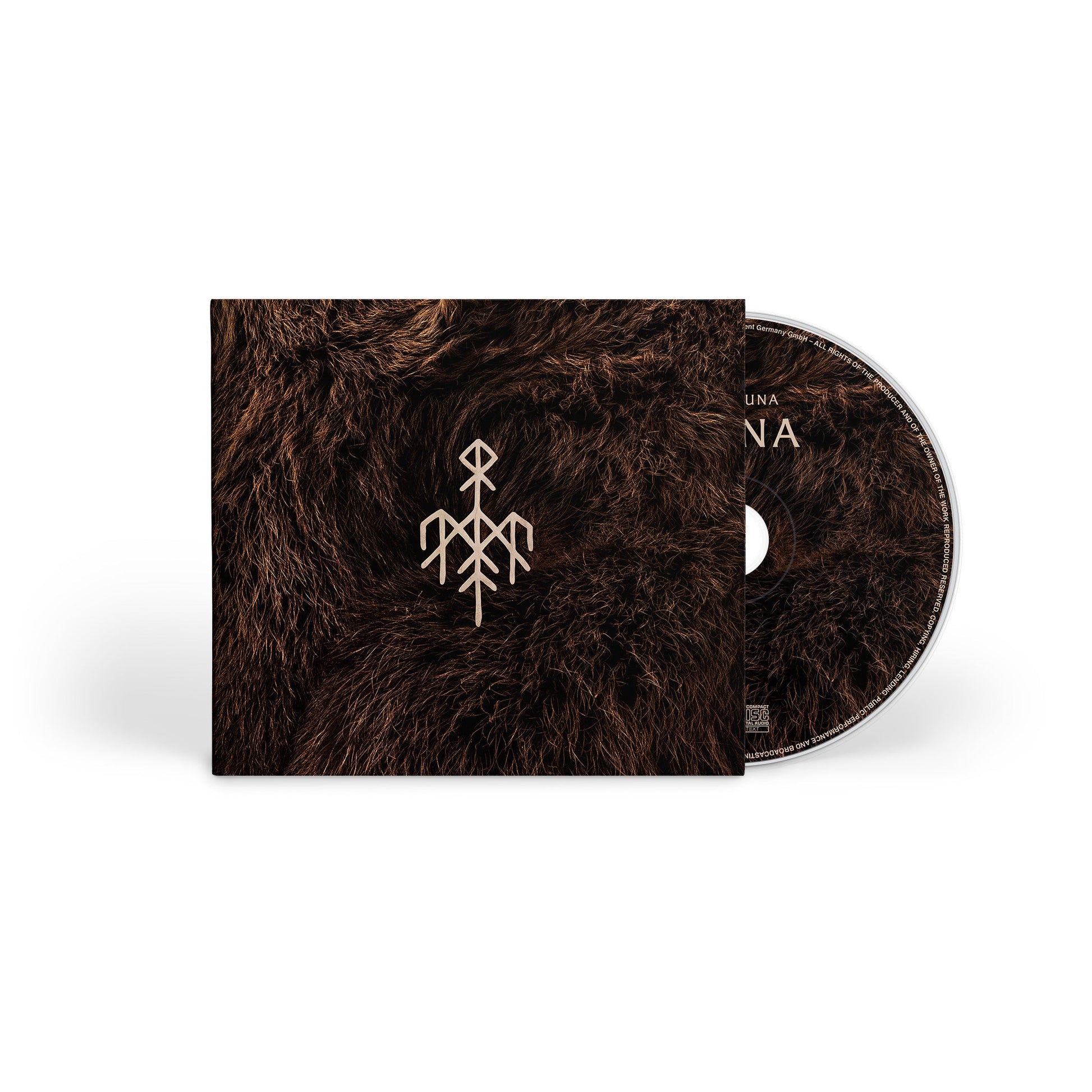 Wardruna "Birna" CD case with textured dark cover and runic symbol.