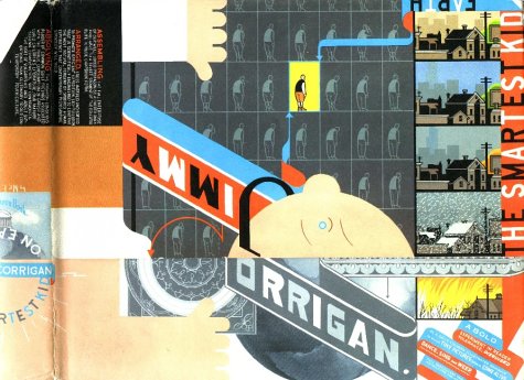 Graphic novel cover with fragmented imagery of a boy and city streets.