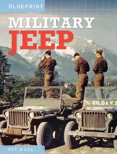 Book cover: “Military Jeep” with soldiers and vintage Jeeps in mountains.
