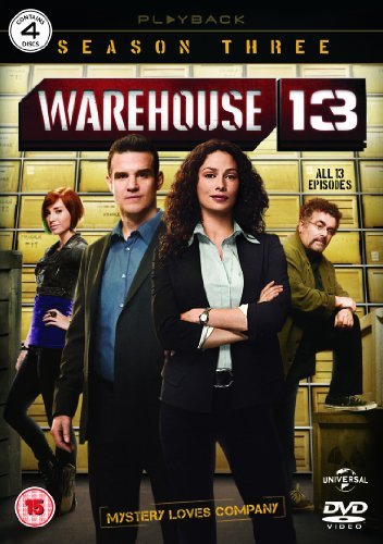 Warehouse 13 Season Three DVD cover featuring four main actors.