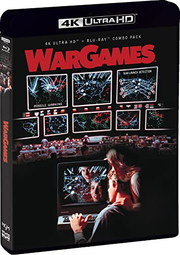BluL-shapedC-Wargames 4K Ultra HD and Blu-ray combo pack cover featuring computer screens.LLCK-Wargames 4K Ultra HD and Blu
