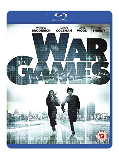 Blu-ray cover art for WarGames showing two people running towards the camera.