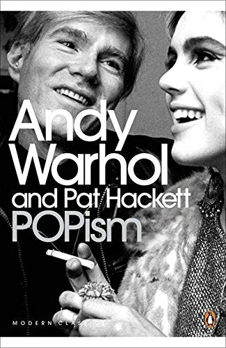 Black and white book cover featuring Andy Warhol and Edie Sedgwick smiling together.