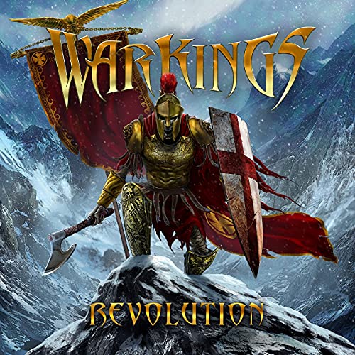 Warkings "Revolution" vinyl cover: armored warrior with shield and axe.
