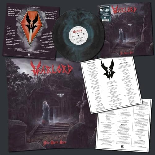 Warlord "Free Spirit Soar" galaxy vinyl record with album artwork and inserts.