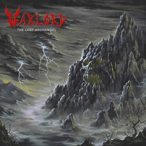 Dark fantasy album cover featuring a stormy mountain and skull face.