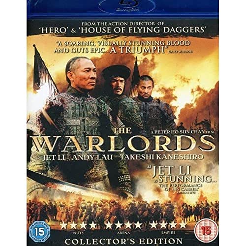Warlords" Blu-ray cover featuring three men in historical military attire, battlefield background.