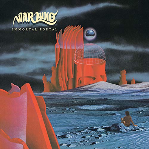 CD cover: red futuristic structure with a glowing orb and lone figure.