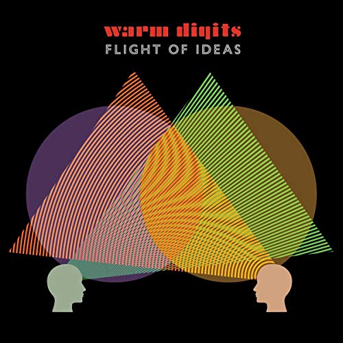 Album cover: Warm Digits’ “Flight Of Ideas” with abstract geometric shapes and profiles.