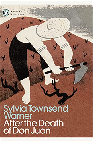 A farmer in a straw hat uses a hoe in a field.