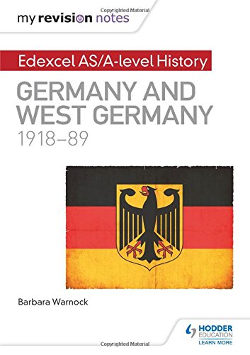 The image shows a book cover with a German flag and text. Alt text: Book cover with German flag and title "Germany and West Germany 1918-89".