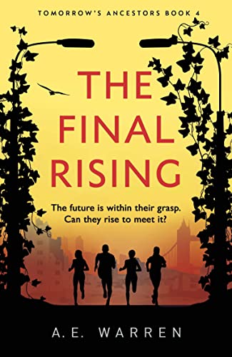 Book cover: silhouetted figures running towards Big Ben, vines framing text.