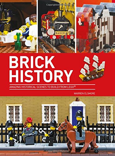 LEGO book cover depicting historical scenes built with LEGO bricks.