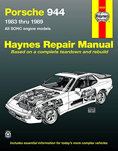 Haynes repair manual cover featuring a cutaway illustration of a Porsche 944.