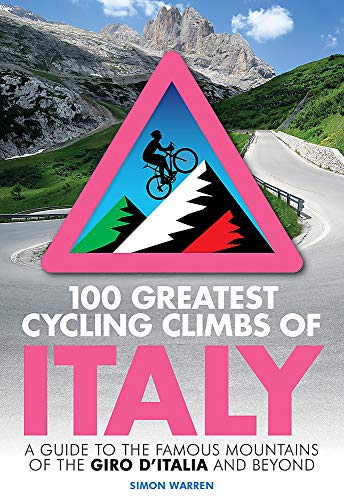 Book cover featuring a cyclist climbing a mountain in Italy.